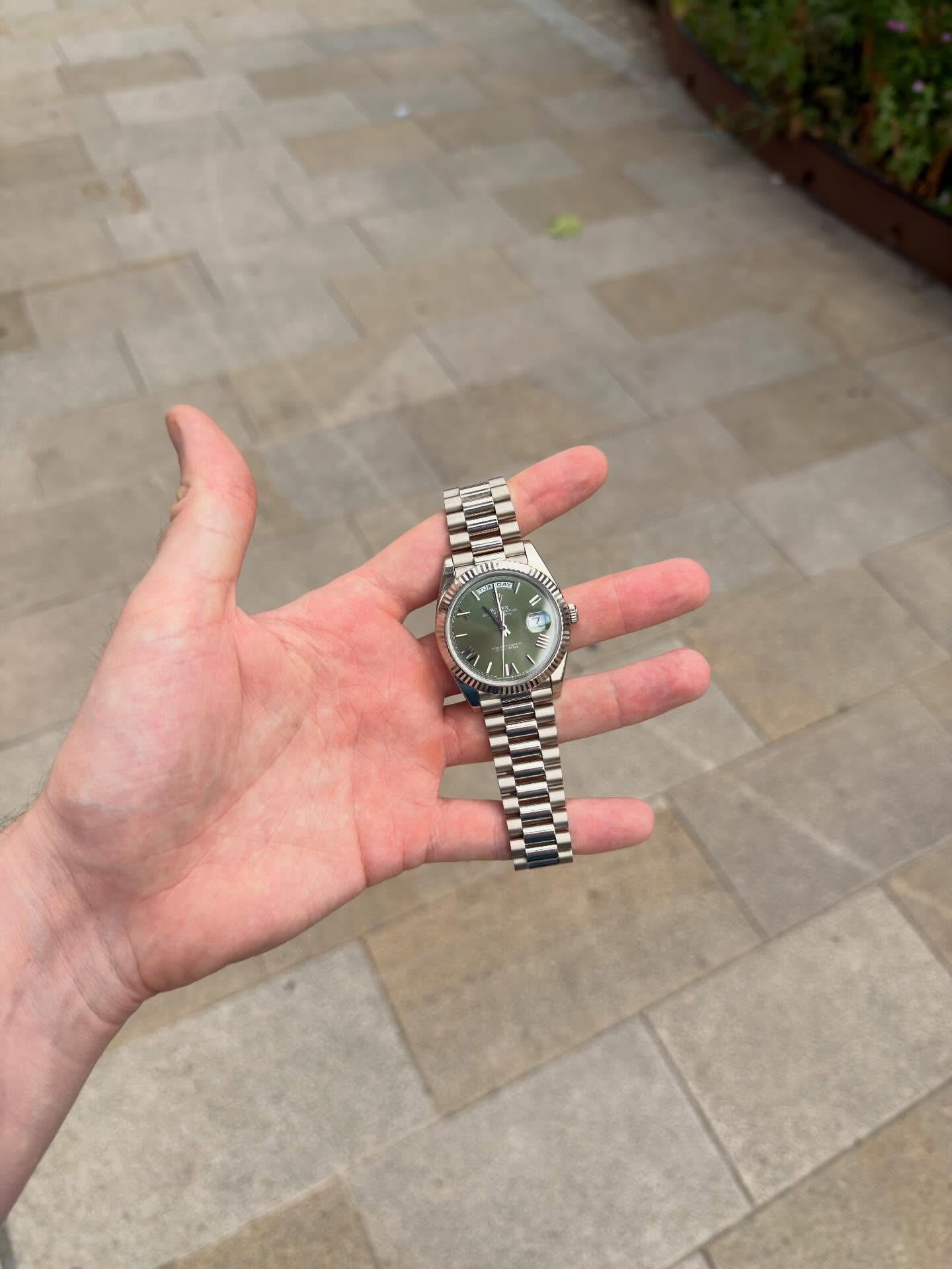 A green-dial Rolex Day-Date