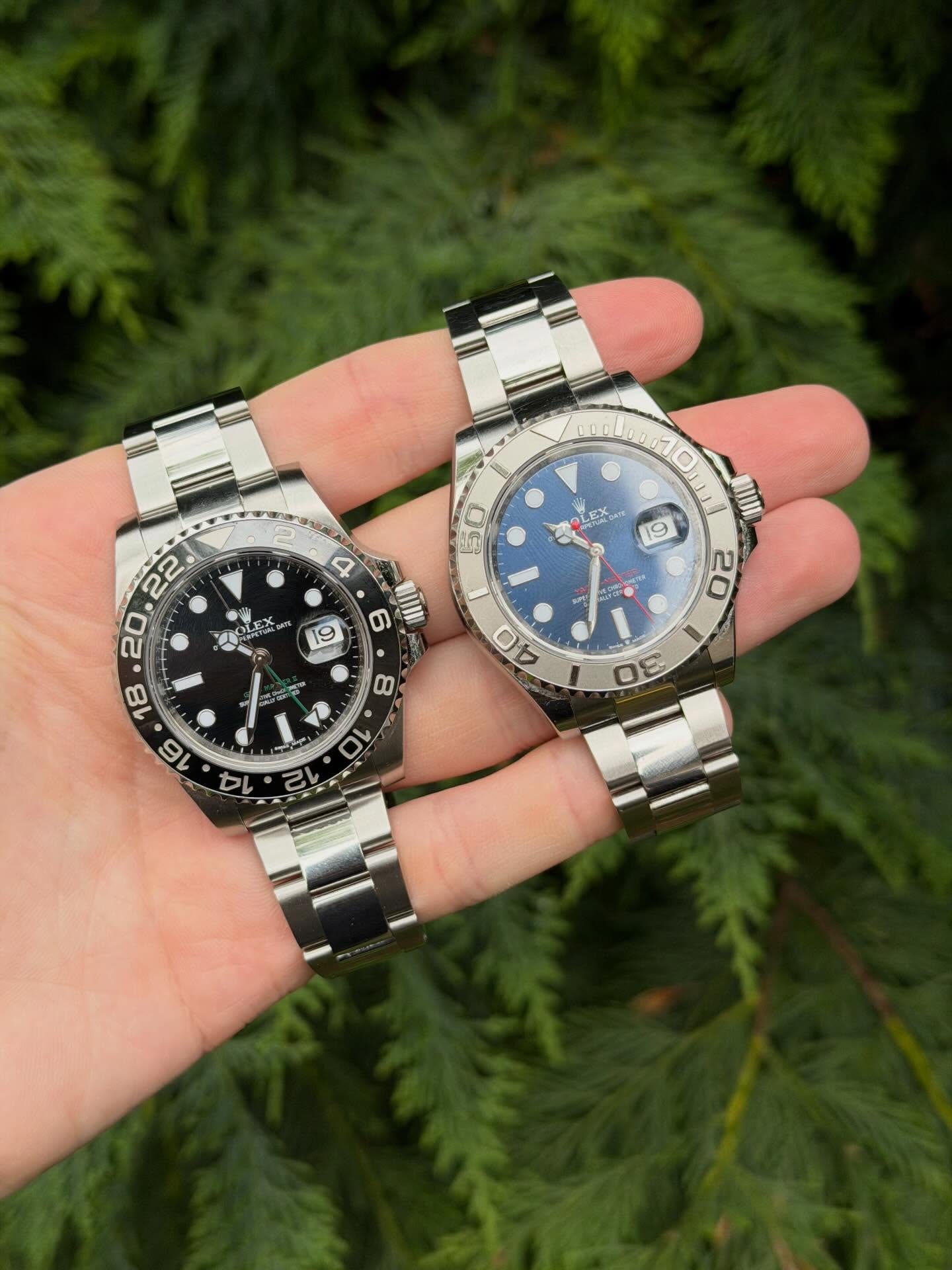 A Rolex GMT-Master II and a blue Yacht-Master